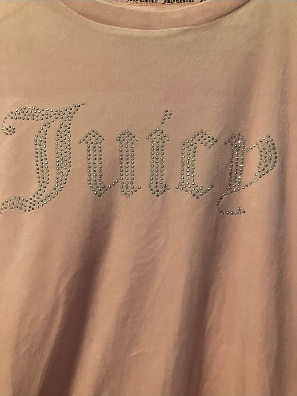 Juicy Couture Velour light pink pajama set with rhinestone logo - Picture 3 of 8